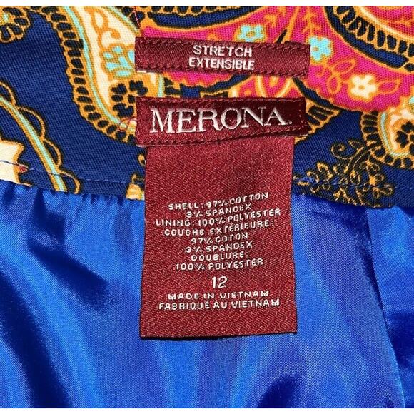 Merona‎ Paisley Print Skirt Colorful Pattern Pencil Skirt Office Career - Picture 7 of 8